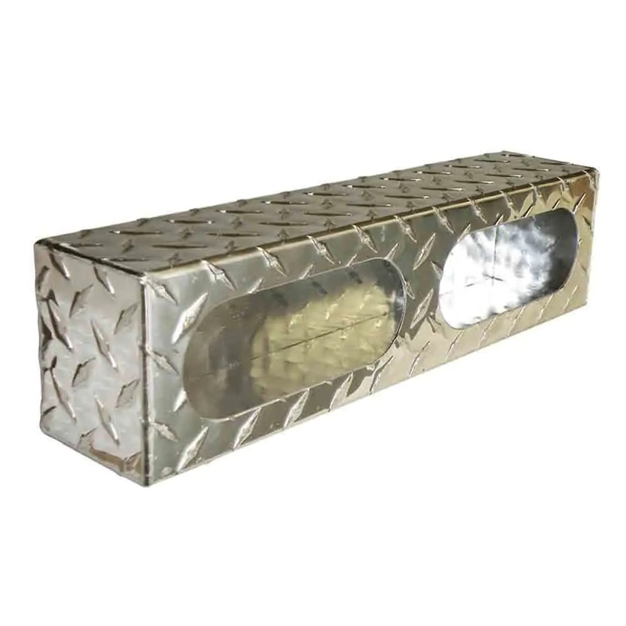 Custer Products Aluminum Diamond Plate Dual Light Mounting Box — For 6 1/2in. Oval Lights, Model# AL65-02